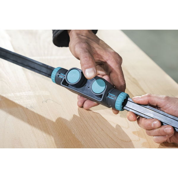 Wolfcraft Verbinder für Einhandzwingen bis 2000 mm Spannweite – Connector mit patentierter Drehschaltung, kompatibel mit wolfcraft Einhandzwingen EASY, PRO L, PRO ERGO, PRO MAX – Glasfaserverstärkter Kunststoff, platzsparend, robust