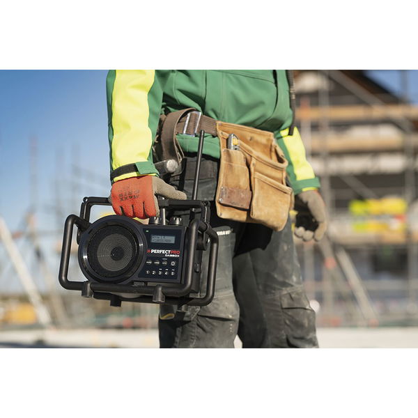 Perfectpro Akku Radio Dabbox- DAB+, UKW, Bluetooth, 7W, IP54, wiederaufladbar