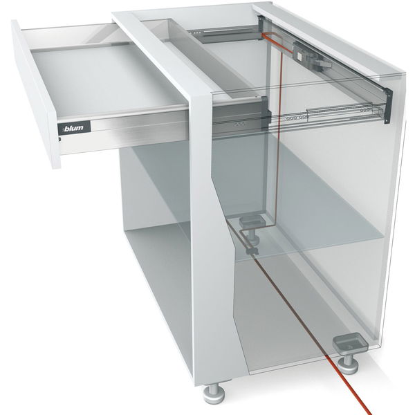 BLUM SERVO-DRIVE Trägerprofil horizontal zum Ablängen, Länge 1143, Aluminium