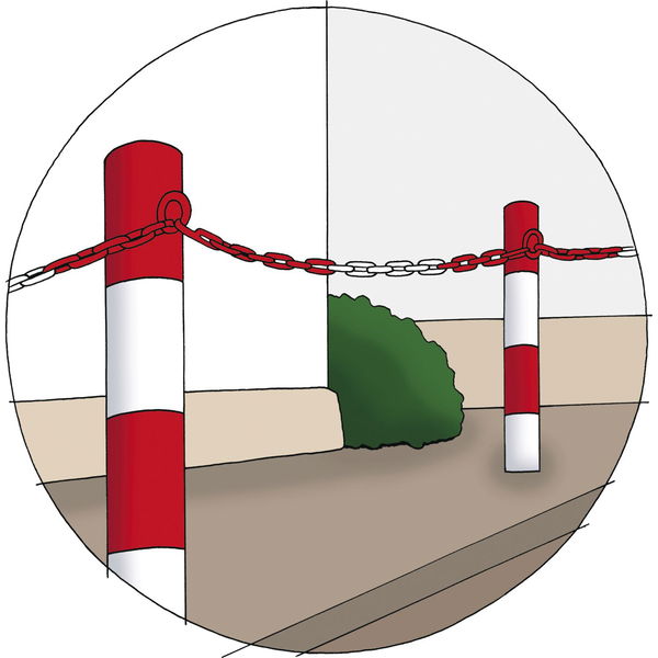 DÖRNER + HELMER DIN5685-1 Absperrkette rot-weiß verzinkt 6 mm 1 Bund=15 Meter