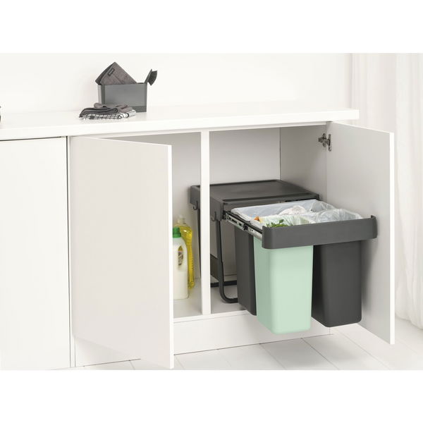 BRABANTIA Einbau-Abfallsammler Sort & Go Kunststoff ausziehbar