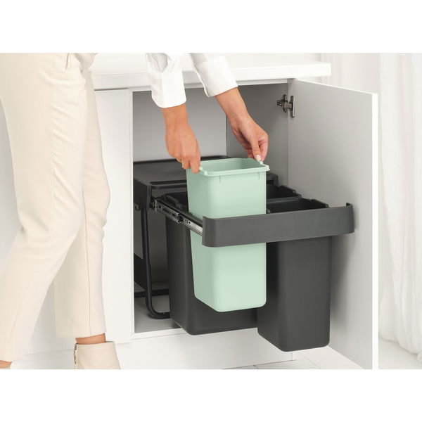 BRABANTIA Einbau-Abfallsammler Sort & Go Kunststoff ausziehbar