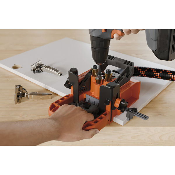 Blum Bohrlehre Montagehilfe Bohrhilfe für Blum Topfbänder Scharniere, Kunststoff/Aluminiumdruckguss
