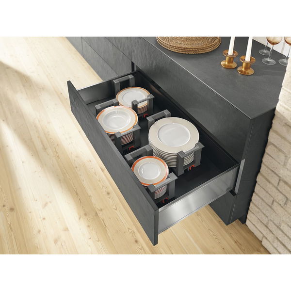 Blum Teller Organizer Schublade – Tellerhalter für bis zu 12 Teller, oriongrau