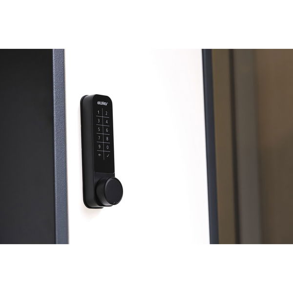 Burg Elektronisches Zahlenschloss für Möbel , ideal als Spindschloss mit Code, schwarz