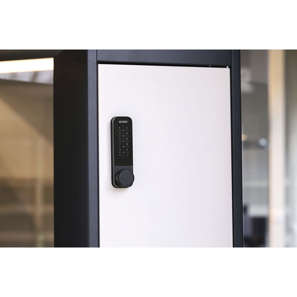 Burg Elektronisches Zahlenschloss für Möbel , ideal als Spindschloss mit Code, schwarz