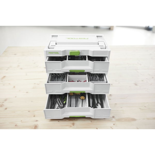 Festool Systainer 3 SYS3-SORT/3 M 337 – Systainer Schubladen sind bis 10kg belastbar ideal fü Werzkeug, Zubehör und Verbrauchsmaterialen