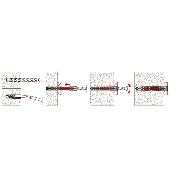 FISCHER Langschaftdübel DuoXpand T mit Senkschraube Torx – Nylon/Edelstahl