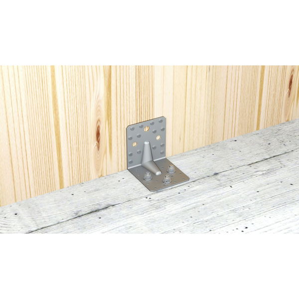 GH Winkelverbinder 90/100S mit Steg  / 105x90x105x3  – Edelstahl A4
