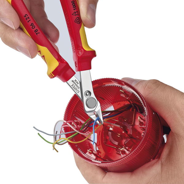 KNIPEX Elektronik-Seitenschneider Super Knips® VDE 7806 DIN9654 Form 0, L=125 mm
