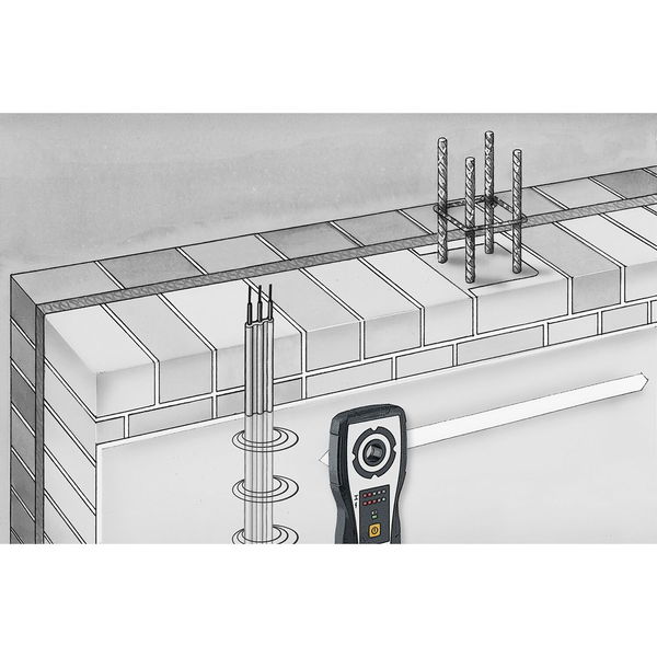 Laserliner Bohrführungsgerät CenterScanner Plus Sender + Empfänger, zur Ausrichtung des Bohrkanals bis 120cm, LED-Indikatoren, Metall / Spannungserkennung