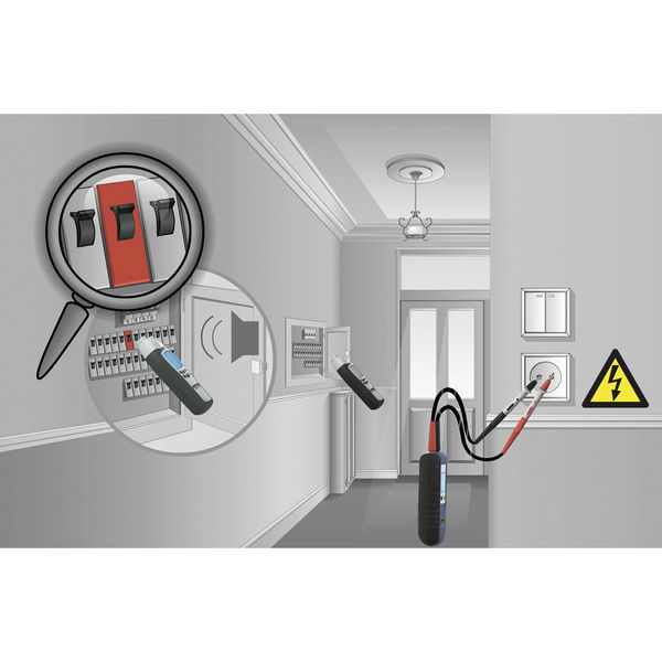 Laserliner Leitungssuchgerät Cable Tracer Pro für 12-250V – Stromprüfer, Sicherungsfinder Sender und Empfänger – Leitungsfinder für Ein- und Zweipolige Messungen