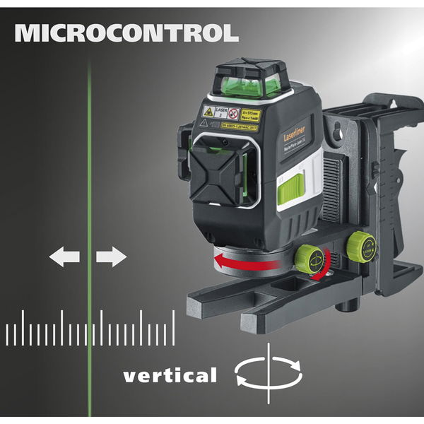 Laserliner Kreuzlinienlaser grün MasterPlane 3G Plus Linienlaser 360 Grad mit Laser Halterung 7,4V