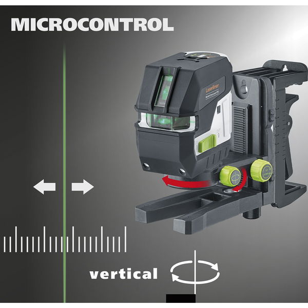 Laserliner Kreuzlinienlaser Grün MasterCrossXPG – Linienlaser mit Neigungsfunktion für eine Präzise Ausrichtung, 3,7V