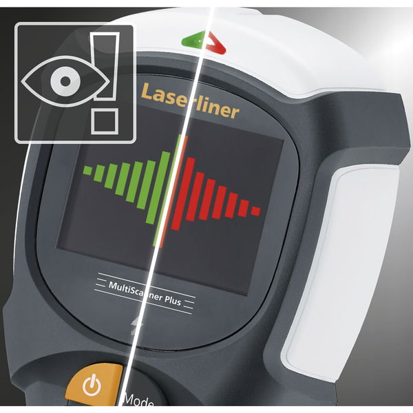 Laserliner Ortungsgerät MultiScanner Plus – Wandscanner Holz, Metall und Leitungen 10-12cm, 3,7V Li-Ion