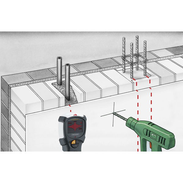 Laserliner Ortungsgerät MultiScanner Plus – Wandscanner Holz, Metall und Leitungen 10-12cm, 3,7V Li-Ion