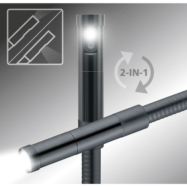 Laserliner Endoskopkamera mit Licht IP68, – Hochauflösende Endoskop Kamera mit LED, Digitaler Zoom, Magnet und Hakenaufsätze 3,7V