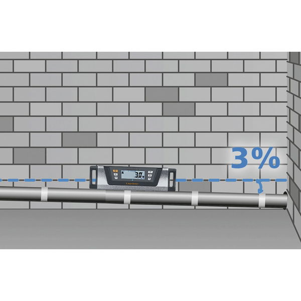 Laserliner Digitale Wasserwaage DigiLevel-Compact – kleine Wasserwaage magnetisch 23cm, grau/schwarz