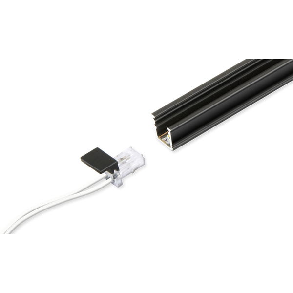 L&S Anschlussleitung mit Endkappe – 2500mm passend zur Led Einbauleuchte Moove, Kunststoff schwarz
