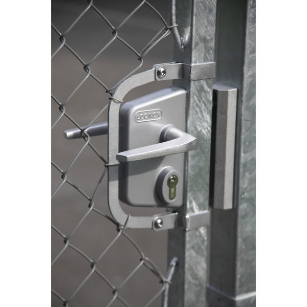 Gittertorschlossset LAKQ, PZW, 160 x 90 x 31 mm, Aluminium silberfärbig