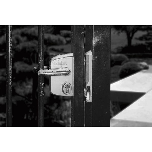 Gittertorschlossset LAKQ, PZW, 160 x 90 x 31 mm, Aluminium silberfärbig