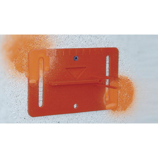 Meterriss-Plakette selbstklebend mit Pinsel Farbe rot