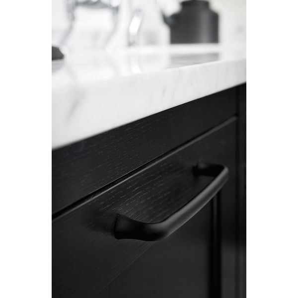 Furnipart Möbelgriff Provence LA160 – Gusseisengriff Sockel ø 18mm, Griffe für Küchenschränke, Gusseisen schwarz
