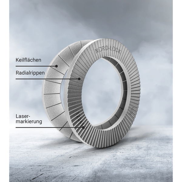 NORD-LOCK Keilsicherungsscheibe, Edelstahl A4