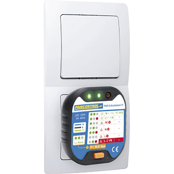 Pancontrol Steckdosenprüfer PAN Schukotest FI Test 30mA, Steckdosenprüfgerät mit LED-Anzeige, 220-250V, für Schutzkontakt-Steckdosen