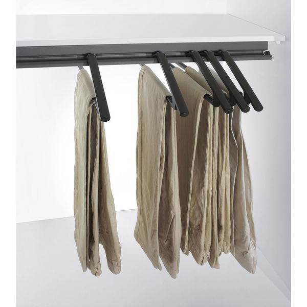 Peka Hosenhalter mit 15 Hosebügel Lina Basic – Hosenhalter + Tärger passend zu Kleiderschränken mit KB 800mm anthrazit