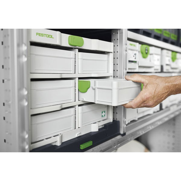 Festool Systainer 3 Rack Rahmen mit T-Loc Set – 2in1 Sortimentskasten und Werkzeugkoffer mit 6x Mini Systainer