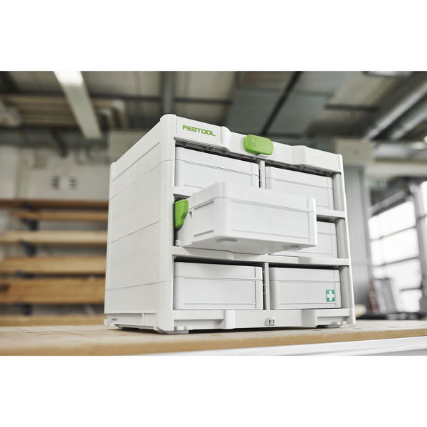 Festool Systainer 3 Rack Rahmen mit T-Loc Set – 2in1 Sortimentskasten und Werkzeugkoffer mit 6x Mini Systainer
