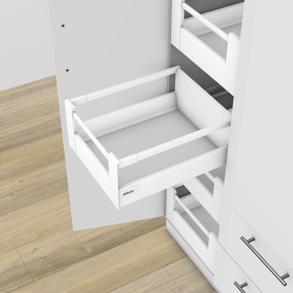BLUM TANDEMBOX antaro Beschlägegarnitur Zargenhöhe M mit Reling Höhe D – TIP-ON BLUMOTION