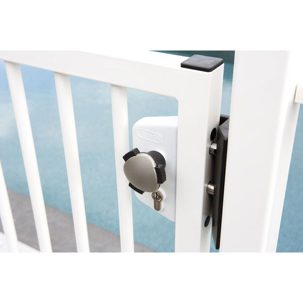 Gittertorschlossset LAKZ4i4i mit Türknopf Kidloc, für 40 mm Profile, Alu RAL7040