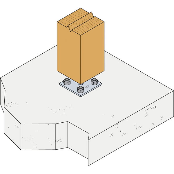 Simpson PPS Pfostenträger (Stützenfuß) Länge 80 mm Pfostenschuh feuerverzinkt