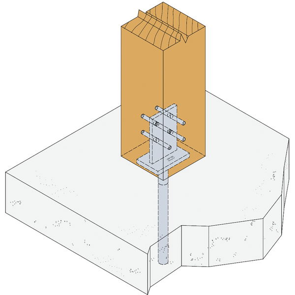 Simpson PIG-B Pfostenträger (Stützenfuß) Länge 90 mm Pfostenschuh feuerverzinkt