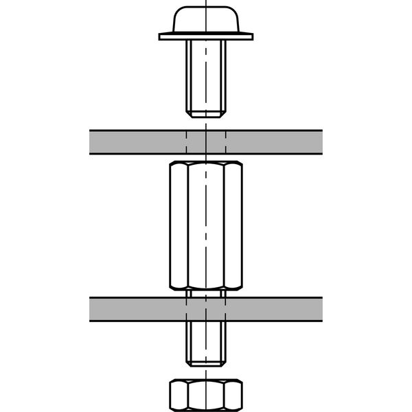 Distanzhalter M 4×10 Innen-/Aussengewinde Messing vernickelt