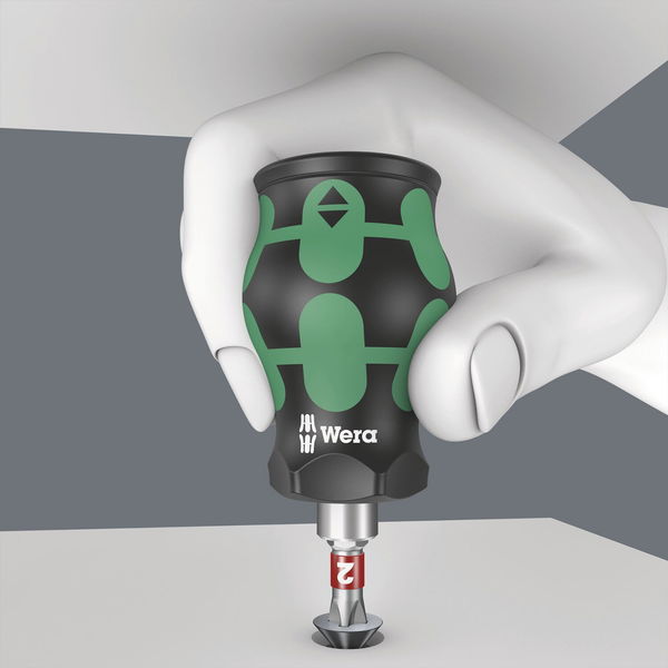Wera Kraftform Kompakt Stubby Bithalter magnetisch mit Bit-Magazin im Handgriff & Ratschenfunktion für schwer zugängliche Bereiche, 6-teilig