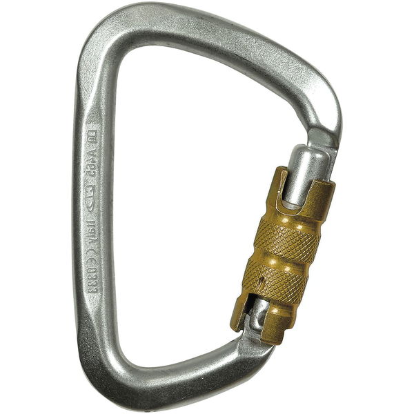 TEUFELBERGER Trilock-Karabiner Stahl Large TL silber/gold Öffnungsweite 25 mm