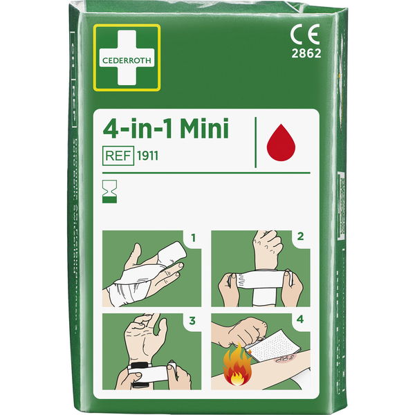 CEDERROTH Universalverband mini 4-in-1 Blutstiller 1Kompresse+1Binde