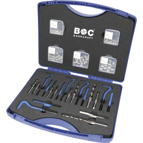 Bohrcraft Gewinde-Reparatur-Set M5-M12 – 130-teilig für defekte Gewinde, HSS