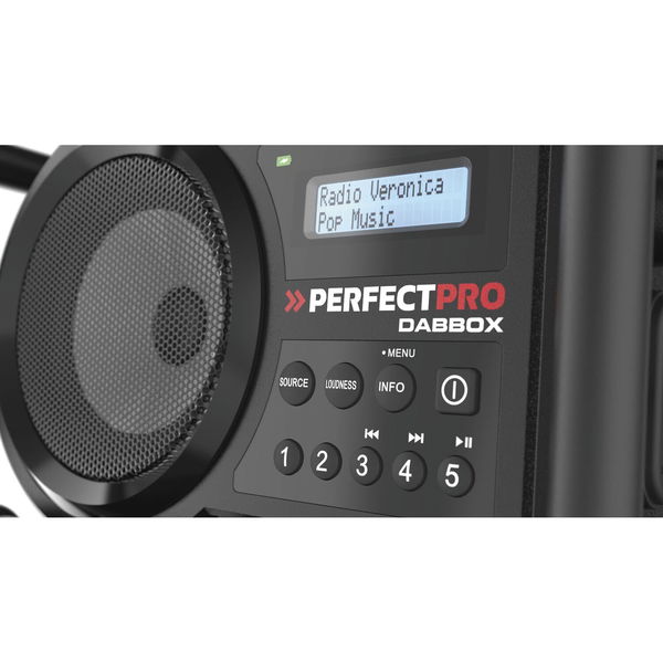 Perfectpro Akku Radio Dabbox- DAB+, UKW, Bluetooth, 7W, IP54, wiederaufladbar
