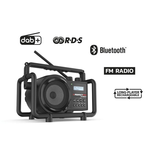 Perfectpro Akku Radio Dabbox- DAB+, UKW, Bluetooth, 7W, IP54, wiederaufladbar