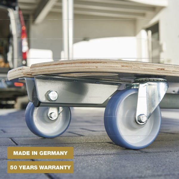 Transportwagen klappbar bis 300kg Tragkraft mit Softrollen – Klappwagen 800x400mm + MaxiGRIP Ladefläche