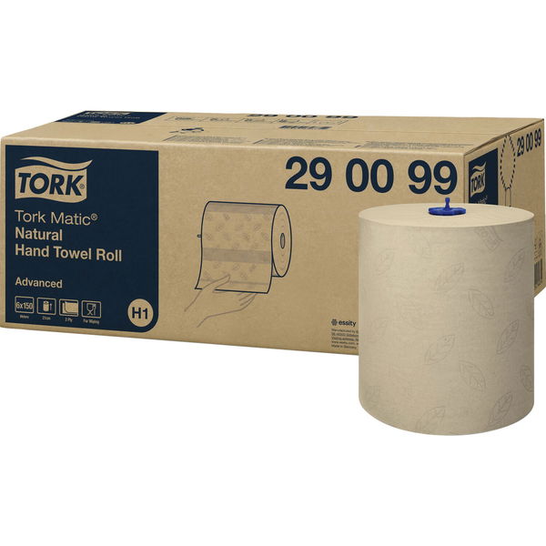 Tork Matic Natur Rollenhandtuch – 2-lagig, recycelte Fasern, 6 Rollen, 150 m, natur, für Tork Matic Spender