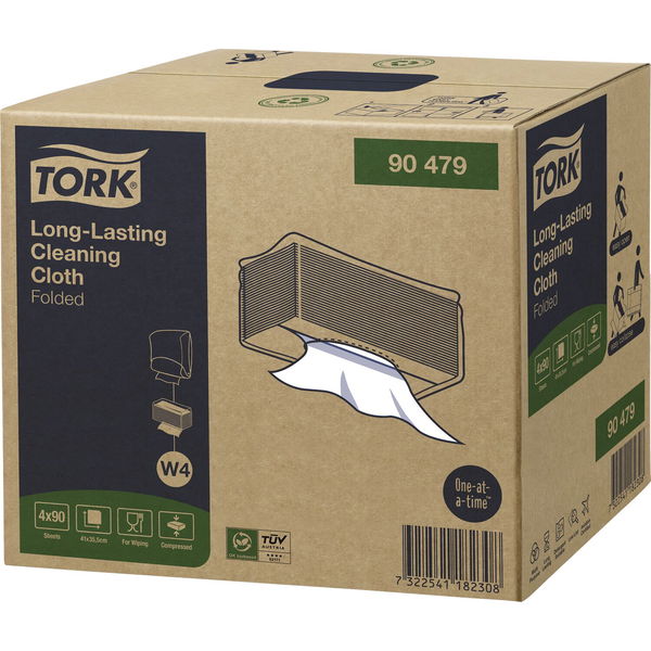 Tork Reinigungstücher Einzeltuch-System – nachhaltig, gefaltet, 1 Karton, hohe Saugkraft, weiß
