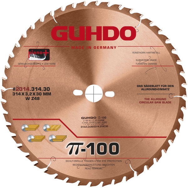 GUHDO Allround-Kreissägeblatt 314×3,2×30 mm Z48 WZ