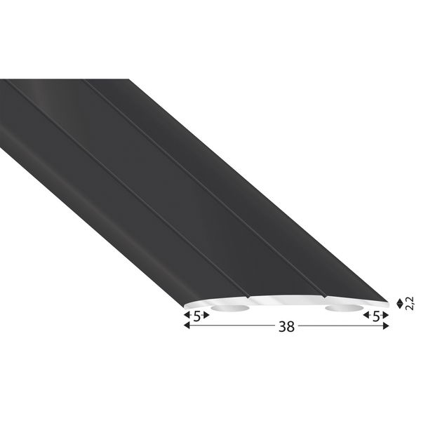 Kügele Abdeckprofil Alu – Übergangsprofil selbstklebend 1000x38mm, Aluminium schwarz
