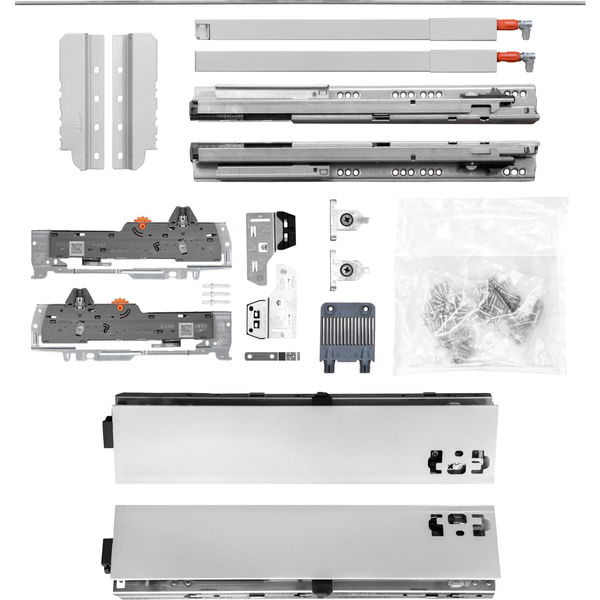 vasalat BLUM Tandembox Set Modell M mit Reling C KB 600-1400mm – grau