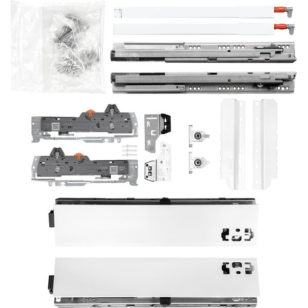 vasalat BLUM Tandembox Set Modell M mit Reling D KB bis 600mm – weiß